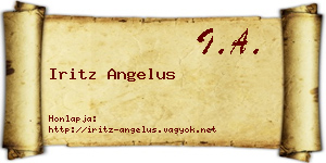Iritz Angelus névjegykártya